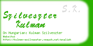 szilveszter kulman business card